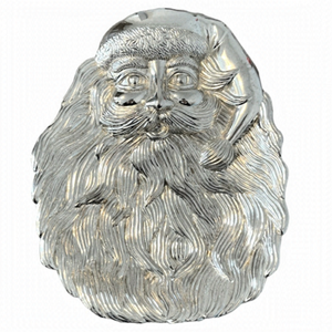 1997 Silver Plated Santa Claus Face Candy Dish Tray Holiday Christmas Pl…